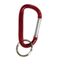 Carabiner w/ 1" Split Ring - 2-1/2" Red